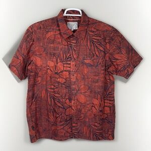 Dakine Men Size L Cotton Hawaiian Tropical Short Sleeve Button Up‎ Shirt